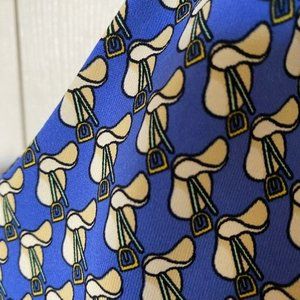 J. McLaughlin Dress Women XS Halter Tie Neck Key Catalina Cloth Equestrian Print